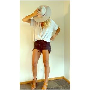 Levi’s 501 Distressed Black Denim Shorts